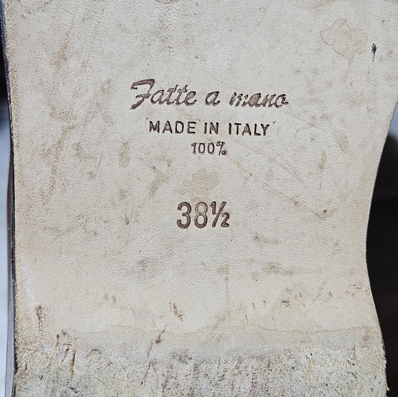 Fatte a mano Cognac Leather Riding Boots Size 38.5 Made In Italy - Picture 8 of 11